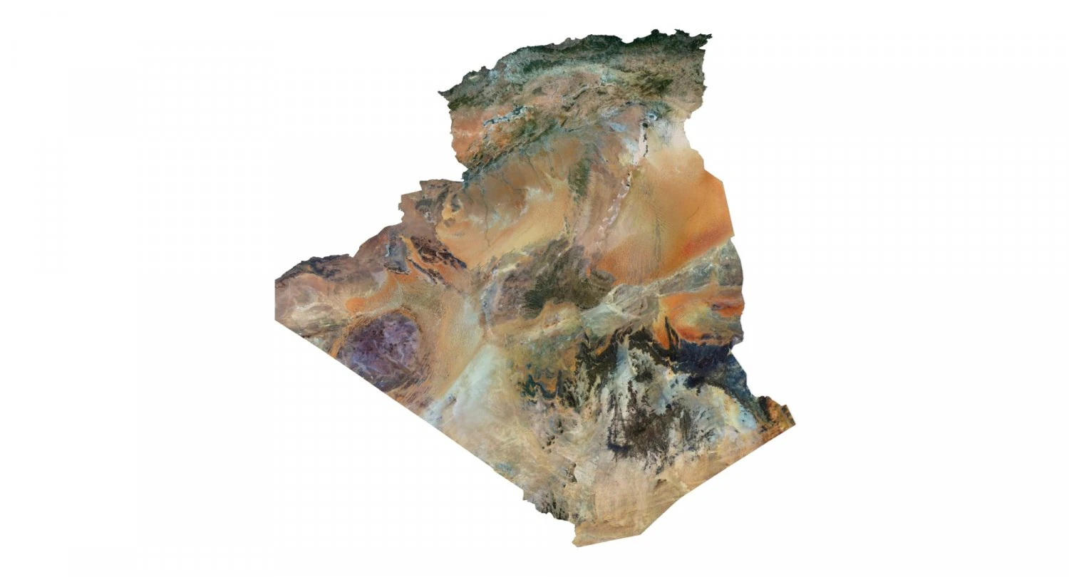 Algeria Terrain 3D Map 3D Model .c4d .max .obj .3ds .fbx .stl .blend 