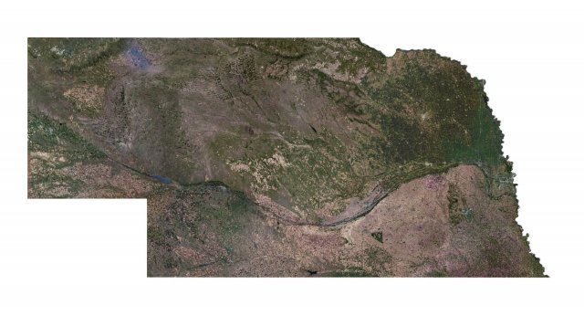 Nebraska State Terrain 3D Map 3D Модель .c4d .max .obj .3ds .fbx .stl .blend 