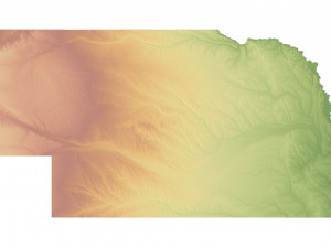Nebraska State Terrain 3D Map 3D Модель