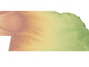 Nebraska State Terrain 3D Map 3D Модель