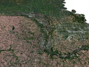 Nebraska State Terrain 3D Map 3D Модель