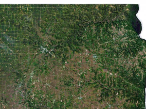 Iowa State Terrain 3D Map 3D Model