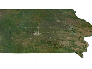 Iowa State Terrain 3D Map 3D Model
