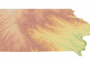 Iowa State Terrain 3D Map Modelo 3D
