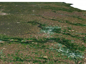 Iowa State Terrain 3D Map 3D Model
