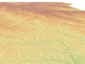 Iowa State Terrain 3D Map 3D Model