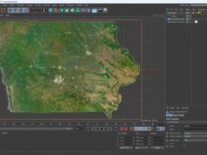 Iowa State Terrain 3D Map 3D Model