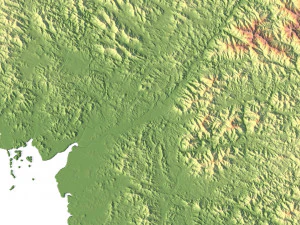 North Korea 3D Map 3D Model