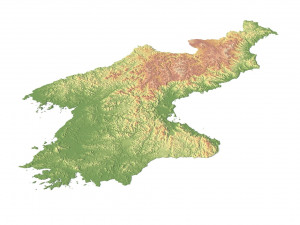 North Korea 3D Map Modèle 3D