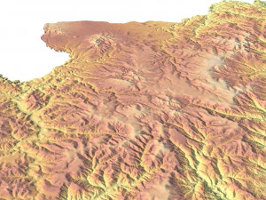North Korea 3D Map 3D Model