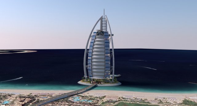 Burj Al Arab 3D-Modell .c4d .max .obj .3ds .fbx .stl .blend 