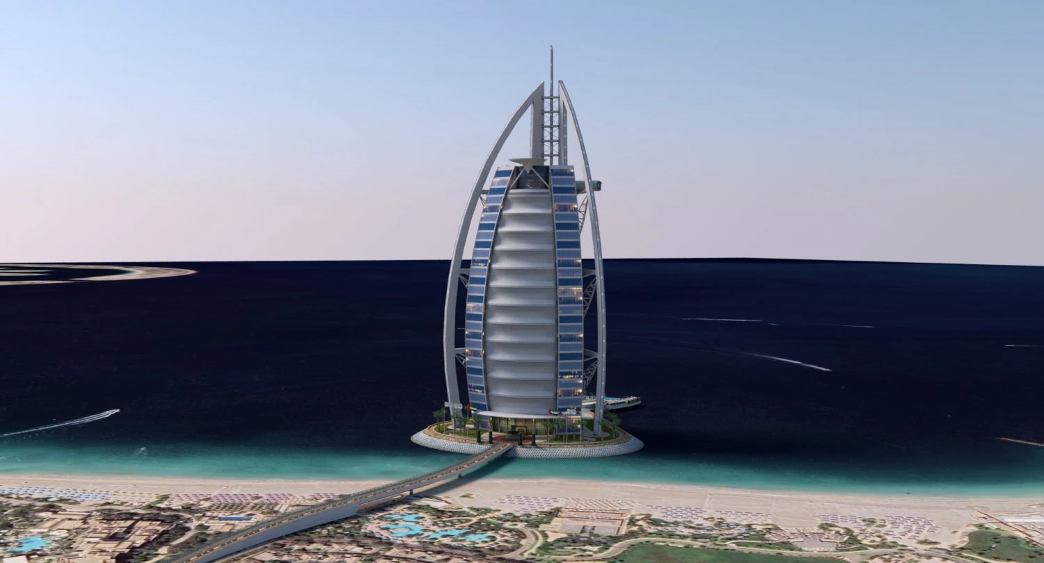 Burj Al Arab 3D Model .c4d .max .obj .3ds .fbx .stl .blend