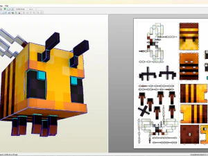 Minecraft Bee for Printing and Design 3D Model