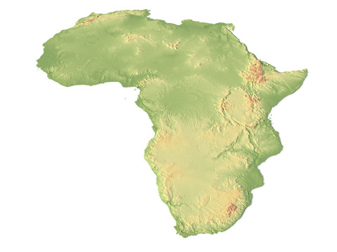 Relief of Africa Explore its Diverse Terrain 3D Модель