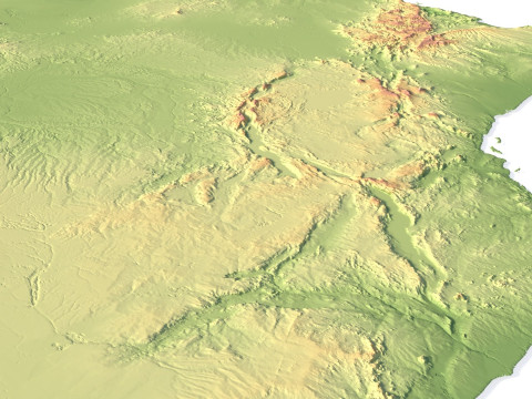 Relief of Africa Explore its Diverse Terrain 3D Модель