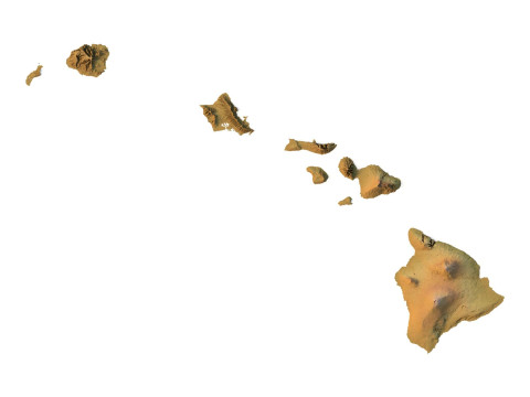 Hawaii Topographic Map STL Model 3D Принт Модель