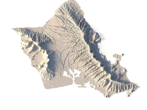 Hawaii Topographic Map STL Model 3D Принт Модель