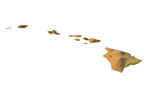 Hawaii Topographic Map STL Model 3D Print Model
