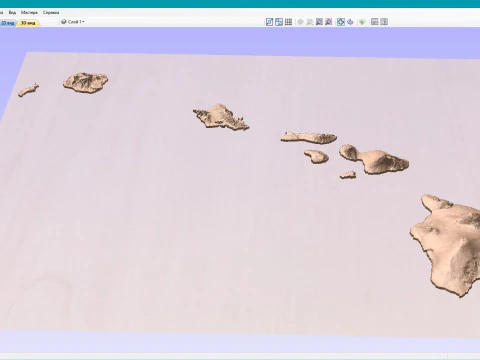 Hawaii Topographic Map STL Model 3D Print Model