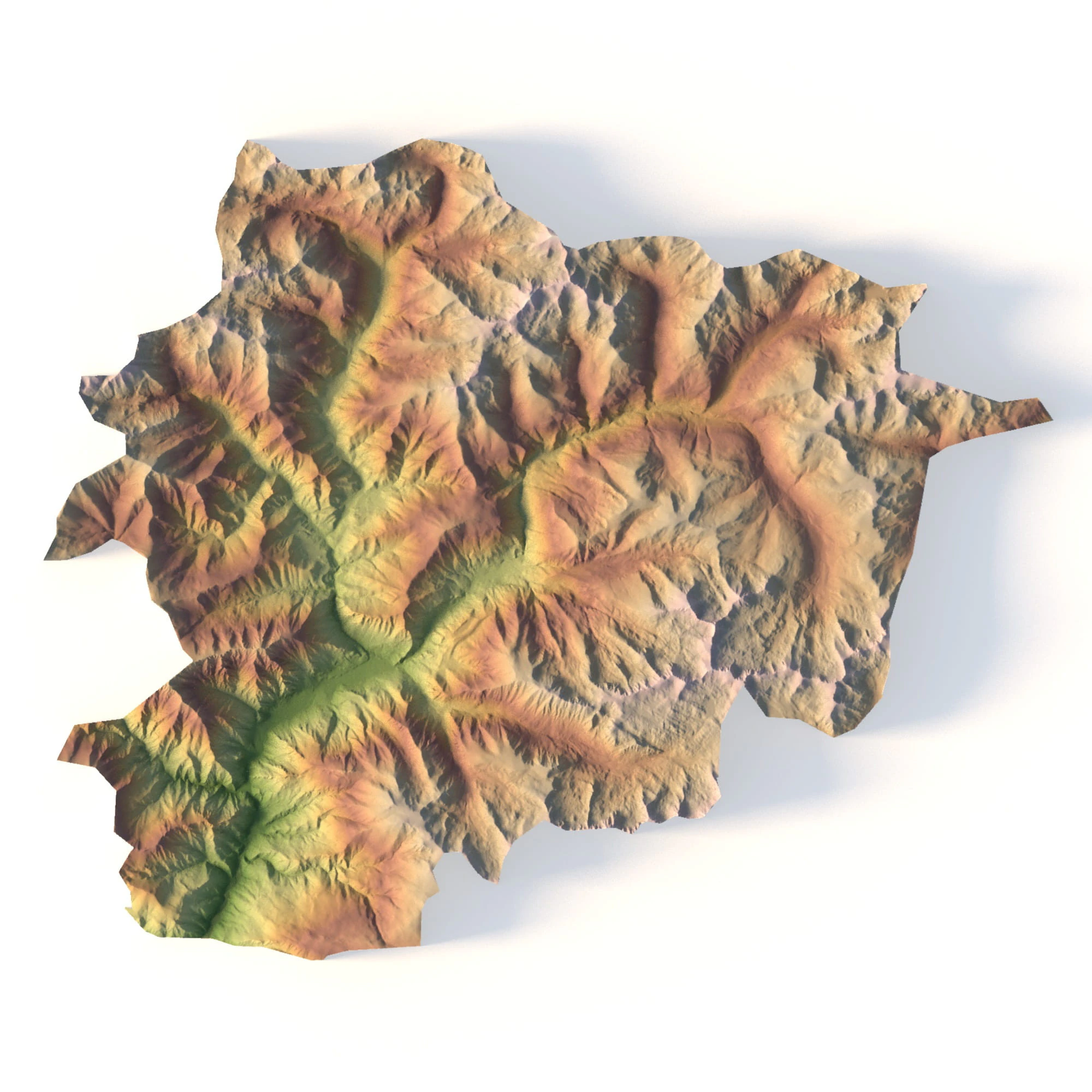 Andorra Topographic Map STL 3D Terrain Model for 3D Printing CNC Milling 3D Print Model .c4d .max .obj .3ds .fbx .stl .blend 