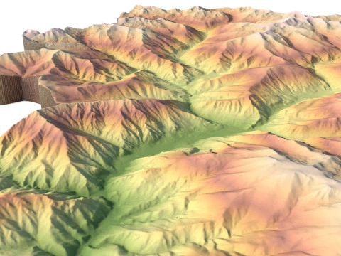 Andorra Topographic Map STL 3D Terrain Model for 3D Printing CNC Milling 3D Print Model