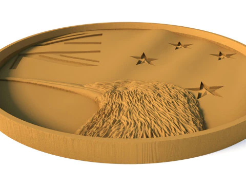 Neuseeland-Flagge 3D-Medaillon STL Kiwi-Vogel-Reliefmodell f&uuml;r 3D-Druck CNC 3D Druckmodell