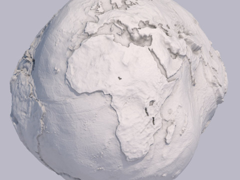 Geoid Height STL Model Permukaan Gravitasi Bumi Artistik untuk Pencetakan 3D Model Cetak 3D