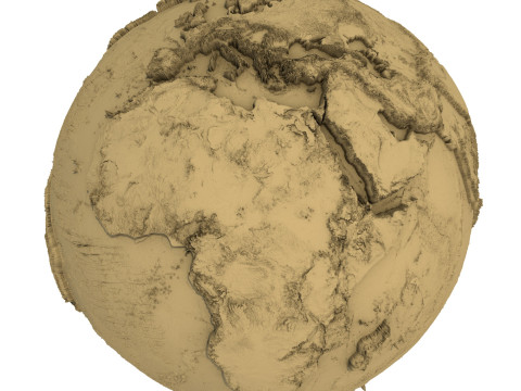 3D-печатная STL-модель Земли с преувеличенным рельефом и топографией 3D Принт Модель