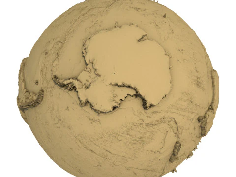3D Printed Earth STL Model Exaggerated Relief Topography 3D Print Model