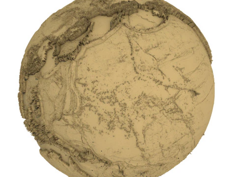 3D Printed Earth STL Model Exaggerated Relief Topography 3D Print Model