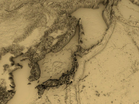 3D Printed Earth STL Model Exaggerated Relief Topography 3D Print Model