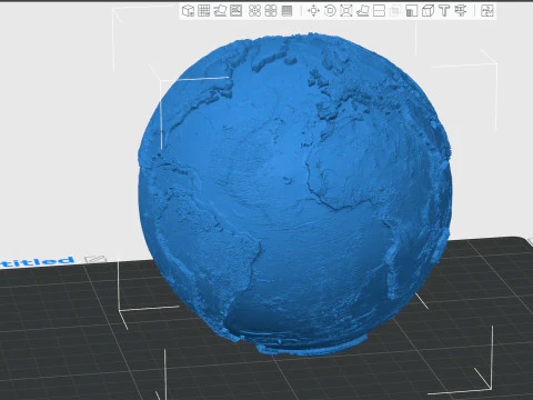 3D Printed Earth STL Model Exaggerated Relief Topography 3D Print Model