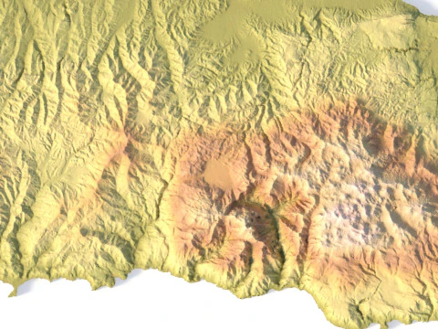 Crete Island 3D Topographic Map STL 3D Print Model