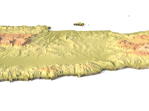Crete Island 3D Topographic Map STL 3D Print Model