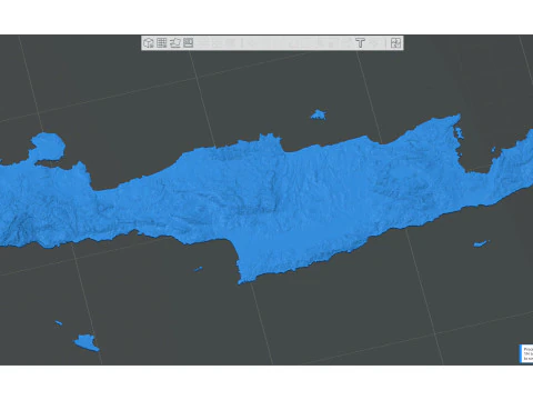 Crete Island 3D Topographic Map STL 3D Print Model