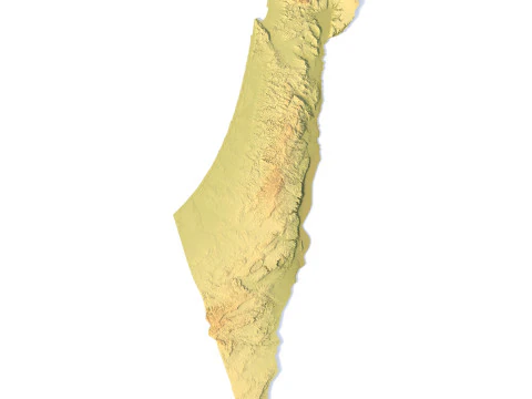 3D топографічна карта Ізраїлю STL 3D Принт Модель