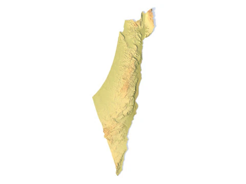 Israel 3D Topographic Map STL 3D Print Model