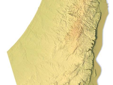 Israel 3D Topographic Map STL 3D Print Model