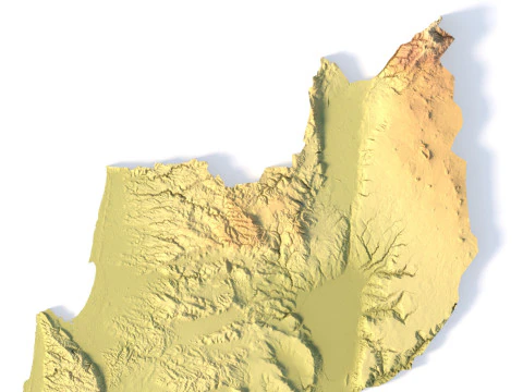 Israel 3D Topographic Map STL 3D Print Model