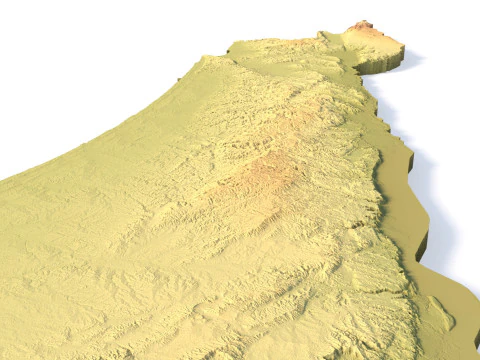 Israel 3D Topographic Map STL 3D Print Model