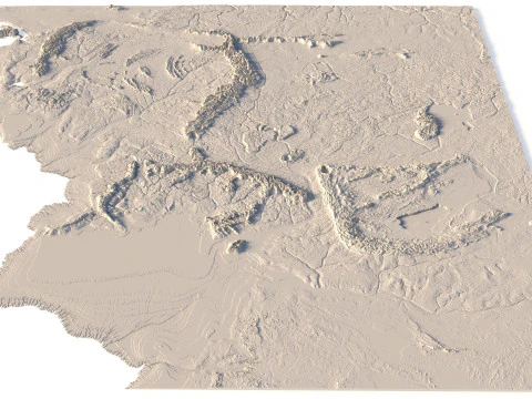 Middle Earth 3D Map STL 3D Print Model