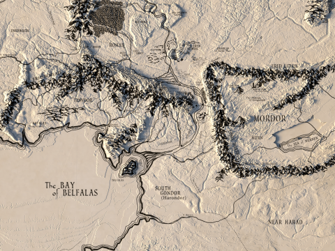STL Peta 3D Bumi Tengah Model Cetak 3D
