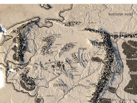 STL Peta 3D Bumi Tengah Model Cetak 3D