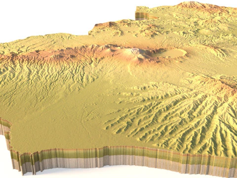 El Salvador Topographic Map for 3D Printing CNC Carving 3D Print Model
