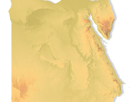 Mappa topografica dell'Egitto per la stampa 3D di intaglio CNC Modello di stampa 3D