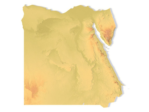 Peta Topografi Mesir untuk Pencetakan 3D Ukiran CNC Model Cetak 3D