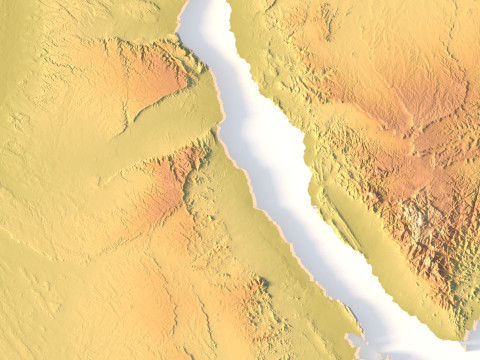 Peta Topografi Mesir untuk Pencetakan 3D Ukiran CNC Model Cetak 3D