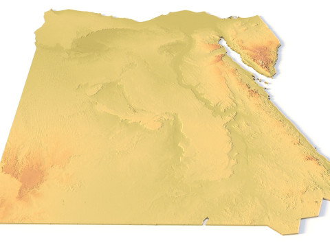Peta Topografi Mesir untuk Pencetakan 3D Ukiran CNC Model Cetak 3D