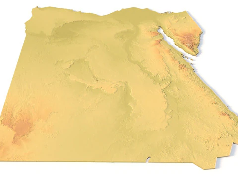 Egypt Topographic Map for 3D Printing CNC Carving 3D Print Model
