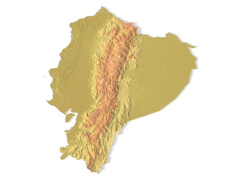 Mappa topografica dell'Ecuador per la stampa 3D di intaglio CNC Modello di stampa 3D